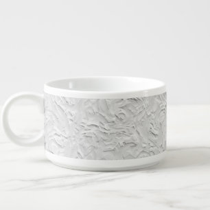 White Textured Stone, Monochrome Abstract Art Bowl
