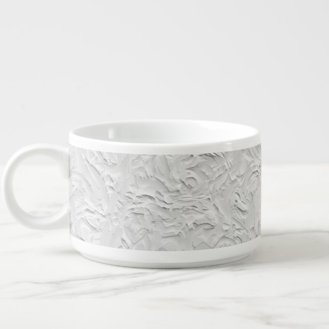 White Textured Stone, Monochrome Abstract Art Bowl (Right)