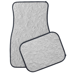 White Textured Stone, Monochrome Abstract Art Car Floor Mat