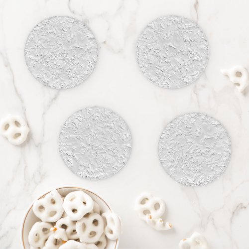 White Textured Stone Monochrome Abstract Art Coaster Set