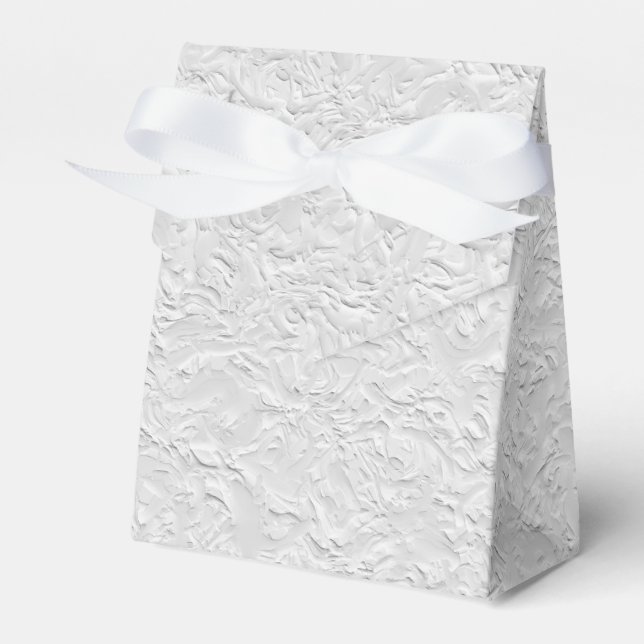 White Textured Stone, Monochrome Abstract Art Favor Boxes (Front Side)