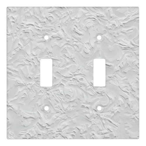 White Textured Stone Monochrome Abstract Art Light Switch Cover