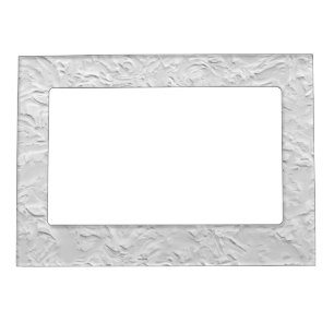 White Textured Stone, Monochrome Abstract Art Magnetic Frame