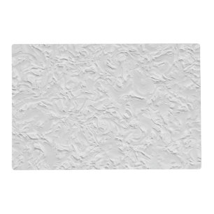 White Textured Stone, Monochrome Abstract Art Placemat
