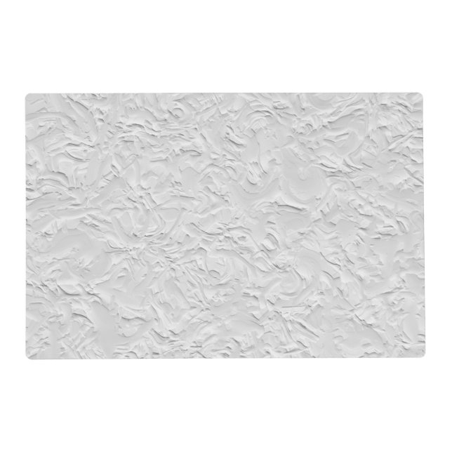 White Textured Stone, Monochrome Abstract Art Placemat (Front)