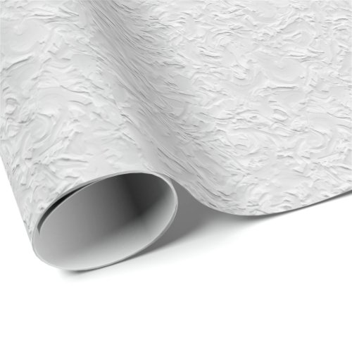 White Textured Stone Monochrome Abstract Art Wrapping Paper