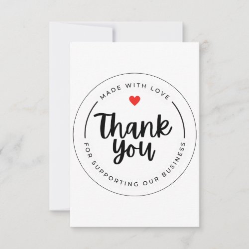 White Thank You Card