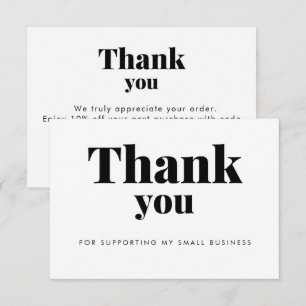 White Thank You Card Discount Code Logo