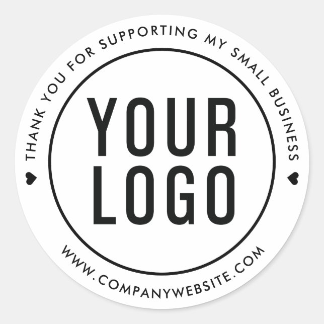 White Thank You For Supporting My Small Business Classic Round Sticker (Front)