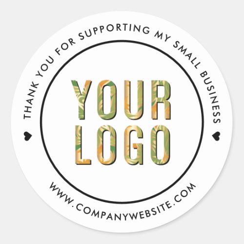 White Thank You For Supporting My Small Business Classic Round Sticker