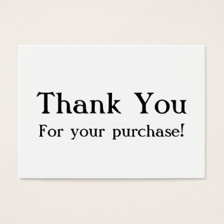 Thank You For Your Purchase Business Cards Templates Zazzle White Thank You For Your Purchase Cards