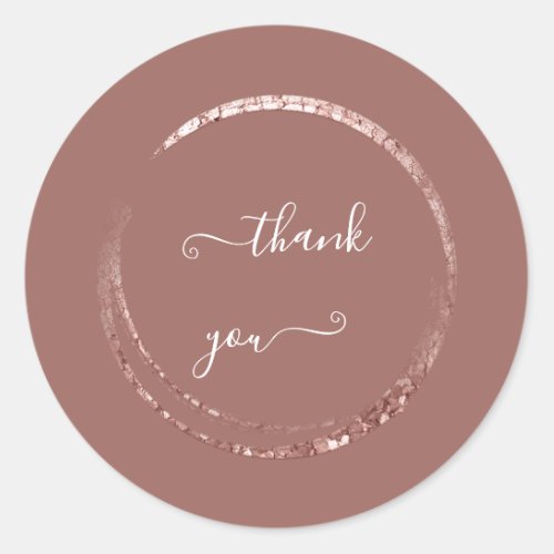 White Thank You White Powder Rose Favor Classic Round Sticker