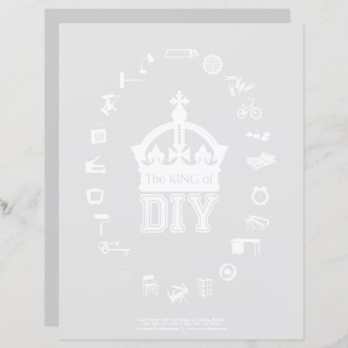 White The King of DIY grey Personalized Sta