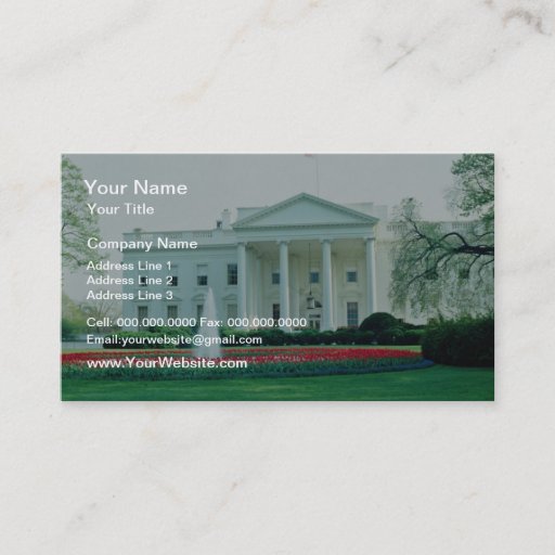 Customizable White The White House, Washington, D.C., U.S.A. fl Business Card Templates