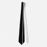 White Thin Vertical Line On Black Offset Right Neck Tie at Zazzle