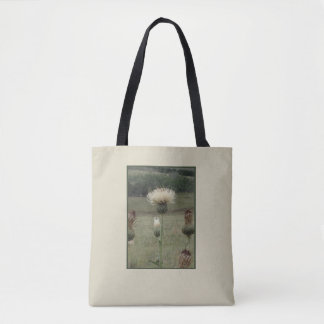 White Thistle Floral Sage Photo Tote Bag