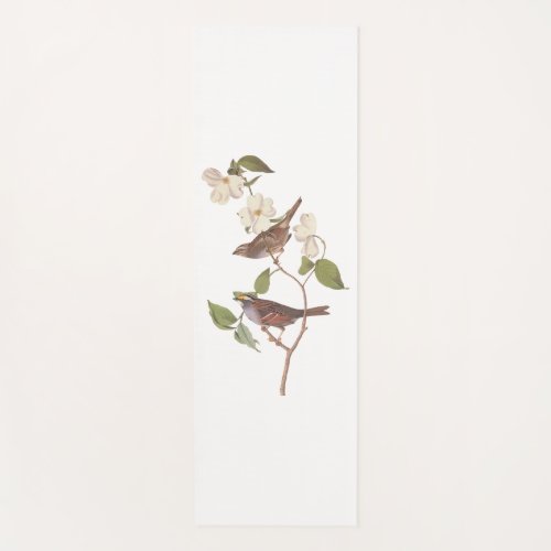 White Throated Sparrow Audubon Birds with Flowers Yoga Mat