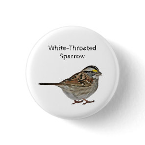 White-Throated Sparrow Button