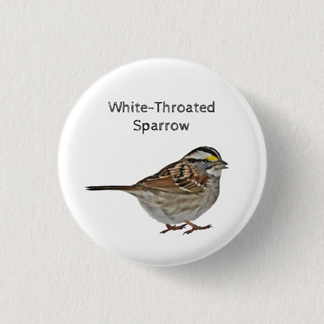 White-Throated Sparrow Button (Front)