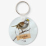 White throated sparrow Custom Name Keychain
