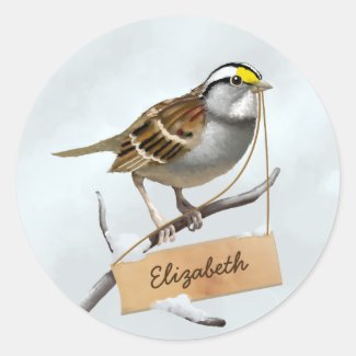 White Throated Sparrow Customize Name