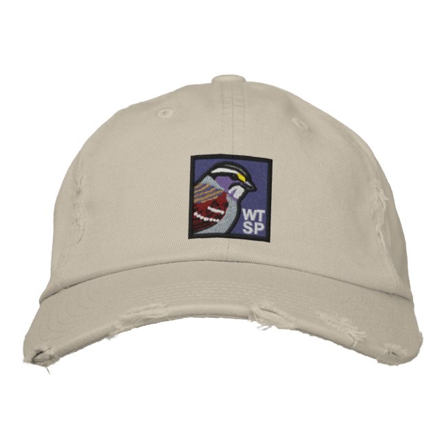 White-throated Sparrow: embroidered hat (Front)