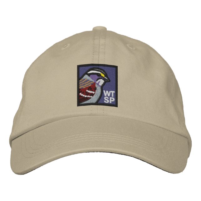 White-throated Sparrow: embroidered hat (Front)