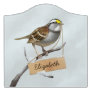 White Throated Sparrow Personalized Door Sign