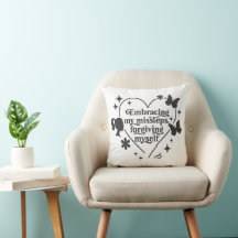 White Throw Pillow Self-Compassion Artwork Cushion