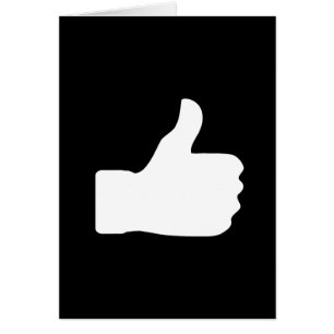 White Thumbs Up Symbol Sign Mark Greeting Card