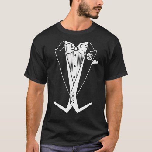 White Tie Formal Tailcoat Tuxedo T_Shirt