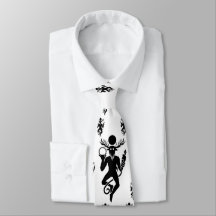 White tie with Cernunnos pattern