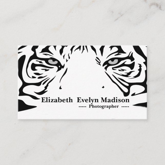 white tiger 321 business card (Front)