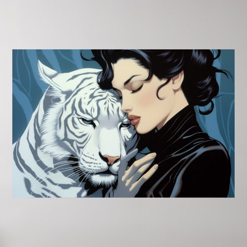 White Tiger airbrush art Poster