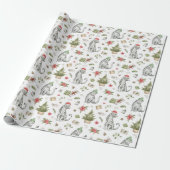 White Tiger and Snow Leopard Christmas Wrapping  Wrapping Paper (Unrolled)