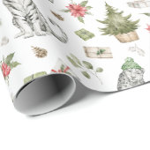 White Tiger and Snow Leopard Christmas Wrapping  Wrapping Paper (Roll Corner)
