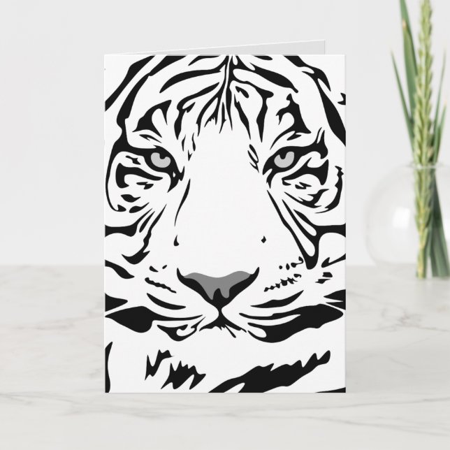 WHITE TIGER ART BIRTHDAY GREETING CARDS (Front)