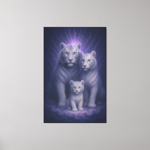 White Tiger Ascension – Celestial Lineage   ManJia Canvas Print
