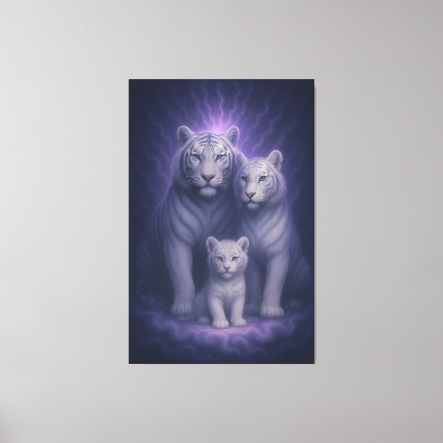 White Tiger Ascension – Celestial Lineage | ManJia Canvas Print (Front)