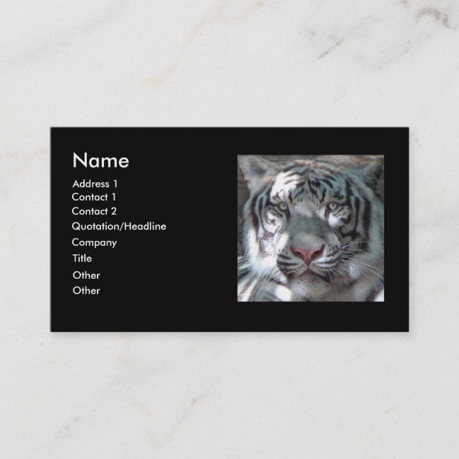 White Tiger Bengal Business Card (Front)