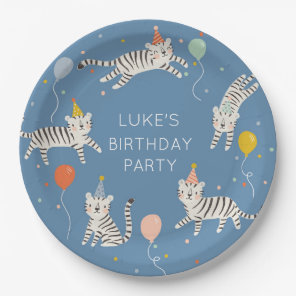 White Tiger Birthday Paper Plates