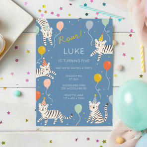 White Tiger Birthday Party Invitation