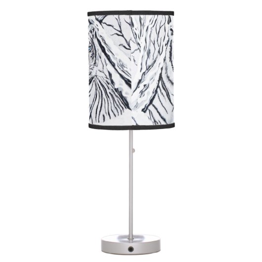 White Tiger Blending In Table Lamp (Back)
