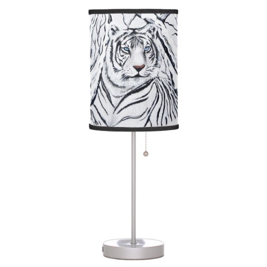 White Tiger Blending In Table Lamp (Left)