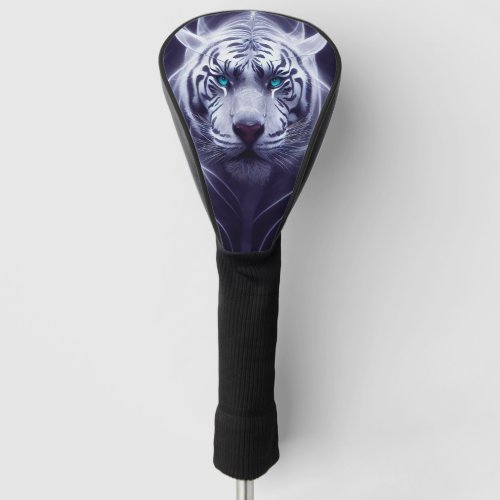 White Tiger Blue Eyes Golf Head Cover