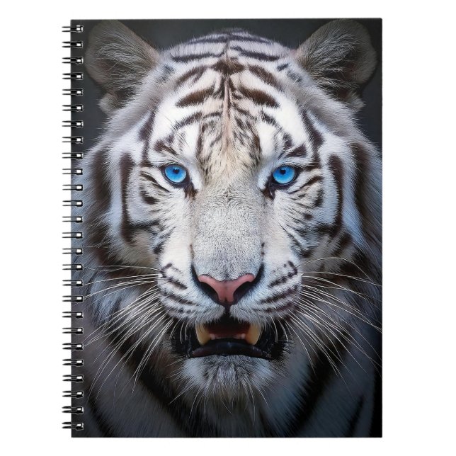 White Tiger Blue Eyes Notebook (Front)