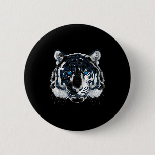 White Tiger Blue Eyes Wild Cat Animal _1 Button