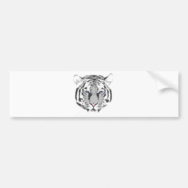 White Tiger Bumper Sticker (Front)