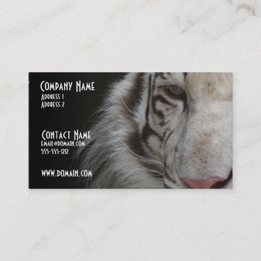 Customizable White Tiger Business Card