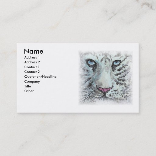 Customizable White tiger business card